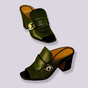 Franko Sarto Open Toe Mules - Black - 7M